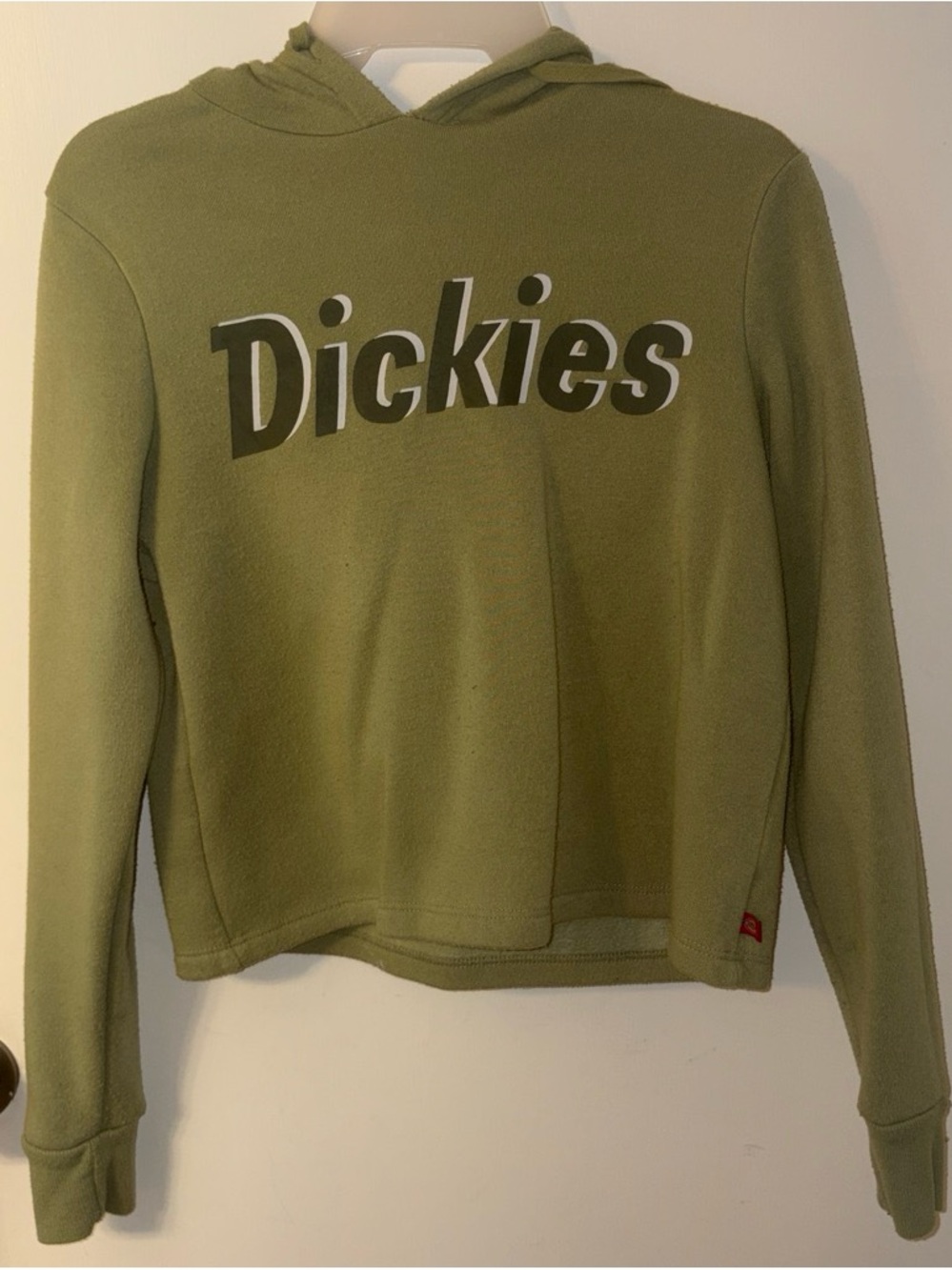Dickies Olive Green Hooded Crew Sweatshirt with Logo